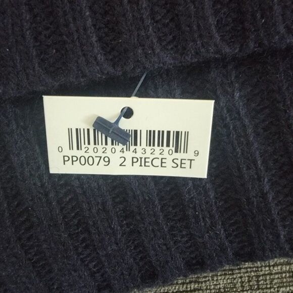 Polo Ralph Lauren Men's Navy 2 Piece Set Hat & Scarf Lambswool Blend One size - Picture 5 of 6